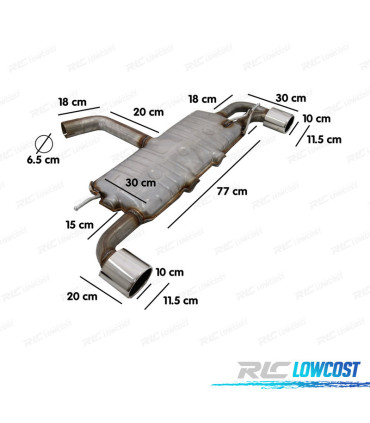 SILENZIATORE VOLKSWAGEN VW SCIROCCO 08- LOOK R