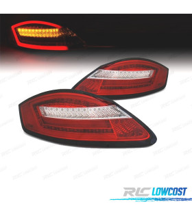 FANALI PORSCHE BOXSTER 987 CAYMAN 987C LIGHT BAR DINAMICO ROSSO CROMATO