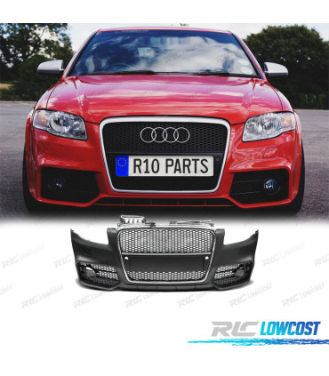 PARAURTI ANTERIORE AUDI A4 04-07 LOOK RS4 GRIGLIA CROMO-NERO PDC SRA