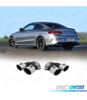 TERMINALI SCARICO MERCEDES W205 C205 14- LOOK C43 CROMO