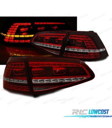 FANALI VOLKSWAGEN VW GOLF 7 12-17 LOOK GTI FRECCIA LED DINAMICA ROSSO CHIARO