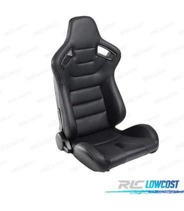 KIT SEDILE SPORTIVO SEMI BAQUET STILE RS PELLE NERA