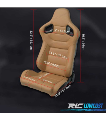 KIT SEDILE SPORTIVO SEMI BAQUET STILE RS IN PELLE BEIGE