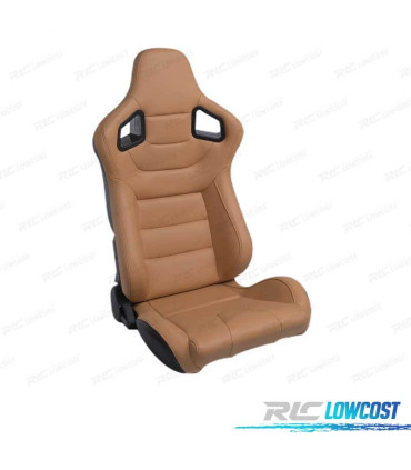 KIT SEDILE SPORTIVO SEMI BAQUET STILE RS IN PELLE BEIGE