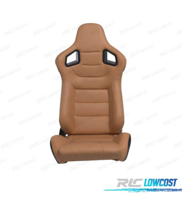 KIT SEDILE SPORTIVO SEMI BAQUET STILE RS IN PELLE BEIGE