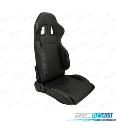 KIT SEDILE BAQUET UNIVERSALE LOOK SPARCO PELLE NERA