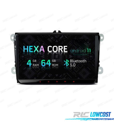 RADIO GPS ANDROID 11 PER VOLKSWAGEN VW SEAT SKODA HEXA-CORE 4GB RAM 64GB ROM