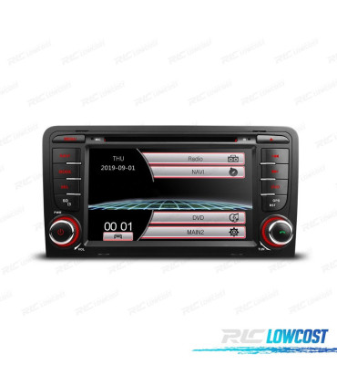 RADIO NAVIGATORE 7" PER AUDI A3 8P 03-12 USB GPS TATTILE HD