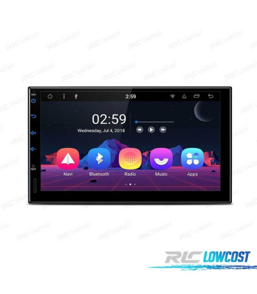 RADIO GPS ANDROID 8.1 7" OCTA-CORE 2DIN MULTIMEDIA SCHERMO CURVO