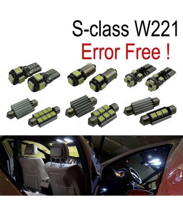 KIT 26 LAMPADE LED INTERNE PER MERCEDES CLASSE S W221 S500 S550 S600 S63AMG S65AMG 2006-2013
