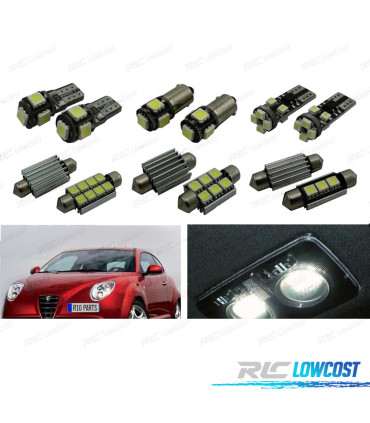 KIT 9 LAMPADE LED INTERNE PER ALFA ROMEO MITO 08-17