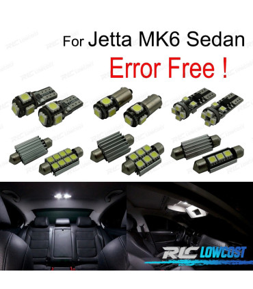 KIT 11 LAMPADE LED INTERNE PER VOLKSWAGEN VW JETTA 6 VI MK6 SEDAN 11-18