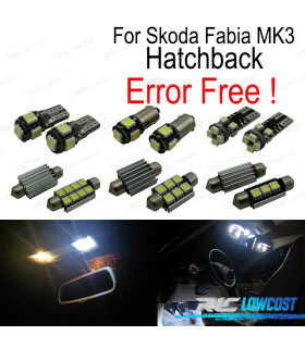 KIT 11 LAMPADE LED INTERNE PER SKODA FABIA 3 MK3 MK III HATCHBACK 15-