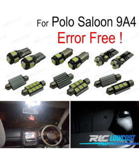 KIT 12 LAMPADE LED INTERNE PER VOLKSWAGEN VW POLO MK4 SEDAN 9A4 03-10