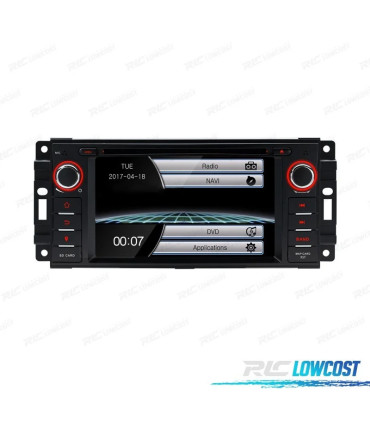 RADIO NAVIGATORE 6.2" PER JEEP WRANGLER 07-12, GRAND CHEROKEE 08-11 USB GPS TATTILE HD