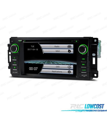 RADIO NAVIGATORE 6.2" PER JEEP WRANGLER 07-12, GRAND CHEROKEE 08-11 USB GPS TATTILE HD