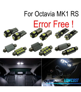 KIT 10 LAMPADE LED INTERNE PER SKODA OCTAVIA MK 1 MKI RS 1U2 96-04