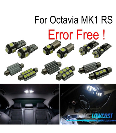 KIT 10 LAMPADE LED INTERNE PER SKODA OCTAVIA MK 1 MKI RS 1U2 96-04