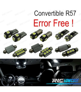 KIT 12 LAMPADE LED INTERNE PER MINI COOPER CABRIO CONVERTIBILE R57 09-15