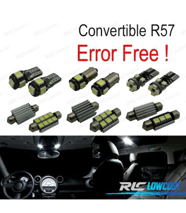 KIT 12 LAMPADE LED INTERNE PER MINI COOPER CABRIO CONVERTIBILE R57 09-15