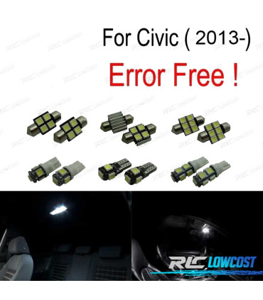 KIT 7 LAMPADE LED INTERNE PER HONDA CIVIC 13-