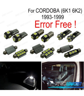 KIT 7 LAMPADE LED PER INTERNI ACCESSORI PER SEAT CORDOBA 6K1 6K2 93-99