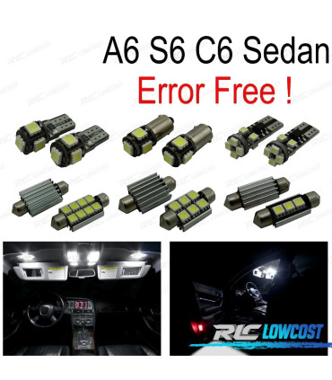 KIT 11 LAMPADE LED INTERNE PER AUDI A6 S6 RS6 C6 SEDAN 05-11