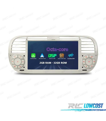 RADIO GPS ANDROID 12 PER FIAT 500 07-15 BIANCO