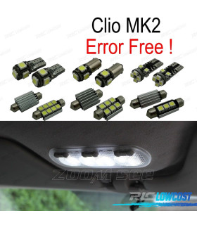 KIT 8 LAMPADE LED INTERNE PER RENAULT CLIO 2 II MK2 98-05