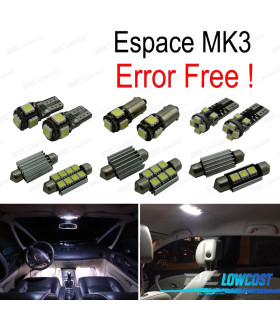 KIT 10 LAMPADE LED INTERNE PER RENAULT ESPACE 3 III MK3 97-02