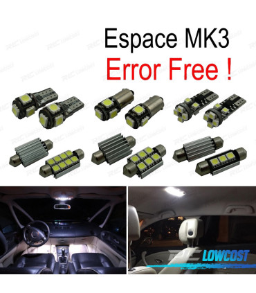 KIT 10 LAMPADE LED INTERNE PER RENAULT ESPACE 3 III MK3 97-02