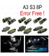 KIT 12 LAMPADE LED INTERNE PER AUDI A3 S3 8 P 06-13