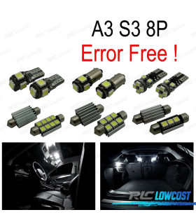 KIT 12 LAMPADE LED INTERNE PER AUDI A3 S3 8 P 06-13