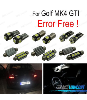 KIT 15 LAMPADE LED INTERNE PER VOLKSWAGEN VW GOLF 4 MK4 JETTA GTI 99-05