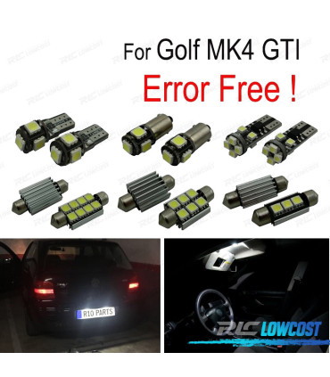 KIT 15 LAMPADE LED INTERNE PER VOLKSWAGEN VW GOLF 4 MK4 JETTA GTI 99-05