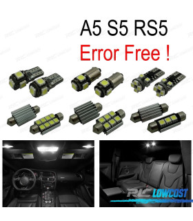 KIT 16 LAMPADE LED INTERNE PER AUDI A5 S5 RS5 B8 08-15