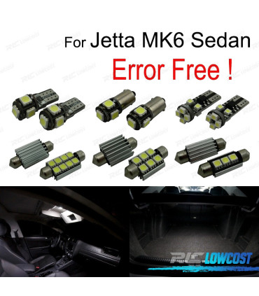 KIT 14 LAMPADE LED INTERNE PER VOLKSWAGEN VW JETTA 6 MK6 MKVI SEDAN 11-18