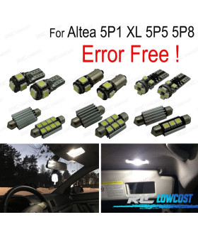 KIT 11 LAMPADE LED INTERNE PER SEAT ALTEA 5 P 1 ALTEA XL 5P5 5P8 04-15