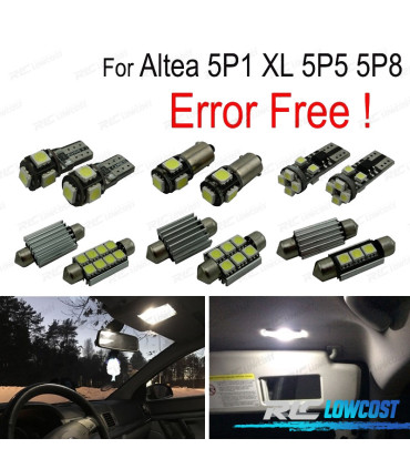 KIT 11 LAMPADE LED INTERNE PER SEAT ALTEA 5 P 1 ALTEA XL 5P5 5P8 04-15