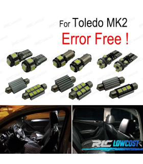 KIT 14 LAMPADE LED INTERNE PER SEAT TOLEDO II MK2 1 M 1M2 99-04