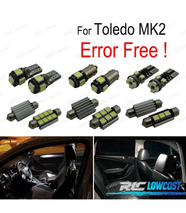 KIT 14 LAMPADE LED INTERNE PER SEAT TOLEDO II MK2 1 M 1M2 99-04