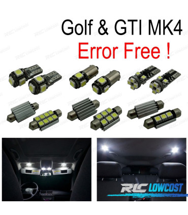 KIT 15 LAMPADE LED INTERNE PER VOLKSWAGEN VW GTI GOLF 4 MK4 MKIV 99-05