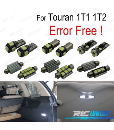 KIT 14 LAMPADE LED INTERNE PER VOLKSWAGEN VW TOURAN 1T1 1T2 03-10