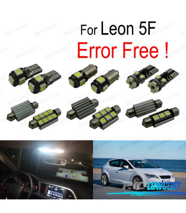 KIT 13 LAMPADE LED INTERNE PER SEAT LEON MK3 5F 5F1 5F5 5F8 13-18