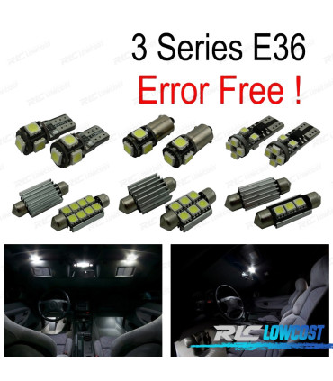 KIT 16 LAMPADE LED INTERNE PER BMW SERIE 3 E36 SEDAN COUPE M3 316I 318I 320I 323I 323IS 325I 328I 90-99