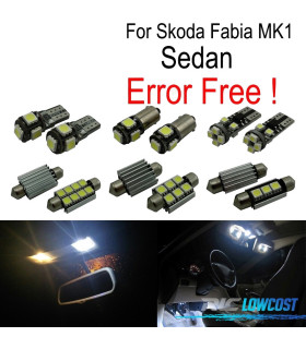 KIT 14 LAMPADE LED INTERNE PER SKODA FABIA 1 MK1 MKI BERLINA SEDAN 99-07