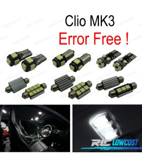 KIT 15 LAMPADE LED INTERNE PER RENAULT CLIO III MK3 GRANDTOUR 06-12