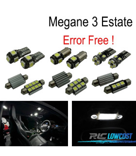 KIT 15 LAMPADE LED INTERNE PER RENAULT MEGANE III 3 MK3 GRANDTOUR 09-15