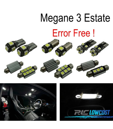 KIT 15 LAMPADE LED INTERNE PER RENAULT MEGANE III 3 MK3 GRANDTOUR 09-15