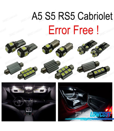 KIT 10 LAMPADE LED INTERNE PER AUDI A5 S5 RS5 CONVERTIBILE CABRIOLET 09-15